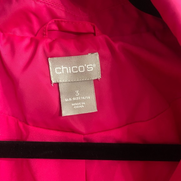 Chico's Vibrant Hot Pink Trench Coat with Tie Belt - Picture 2 of 11